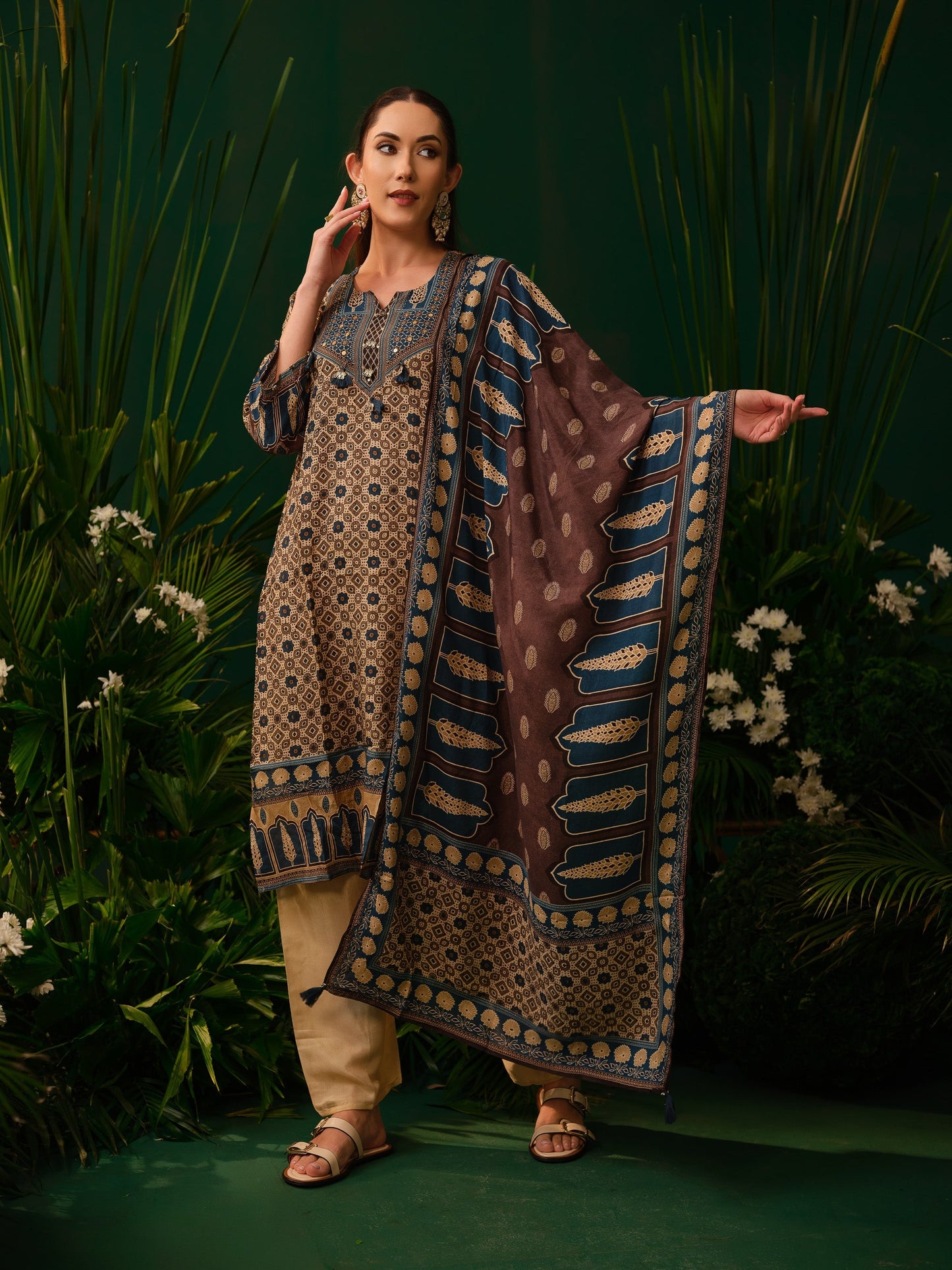 Indigo Mosaic Kurti Set