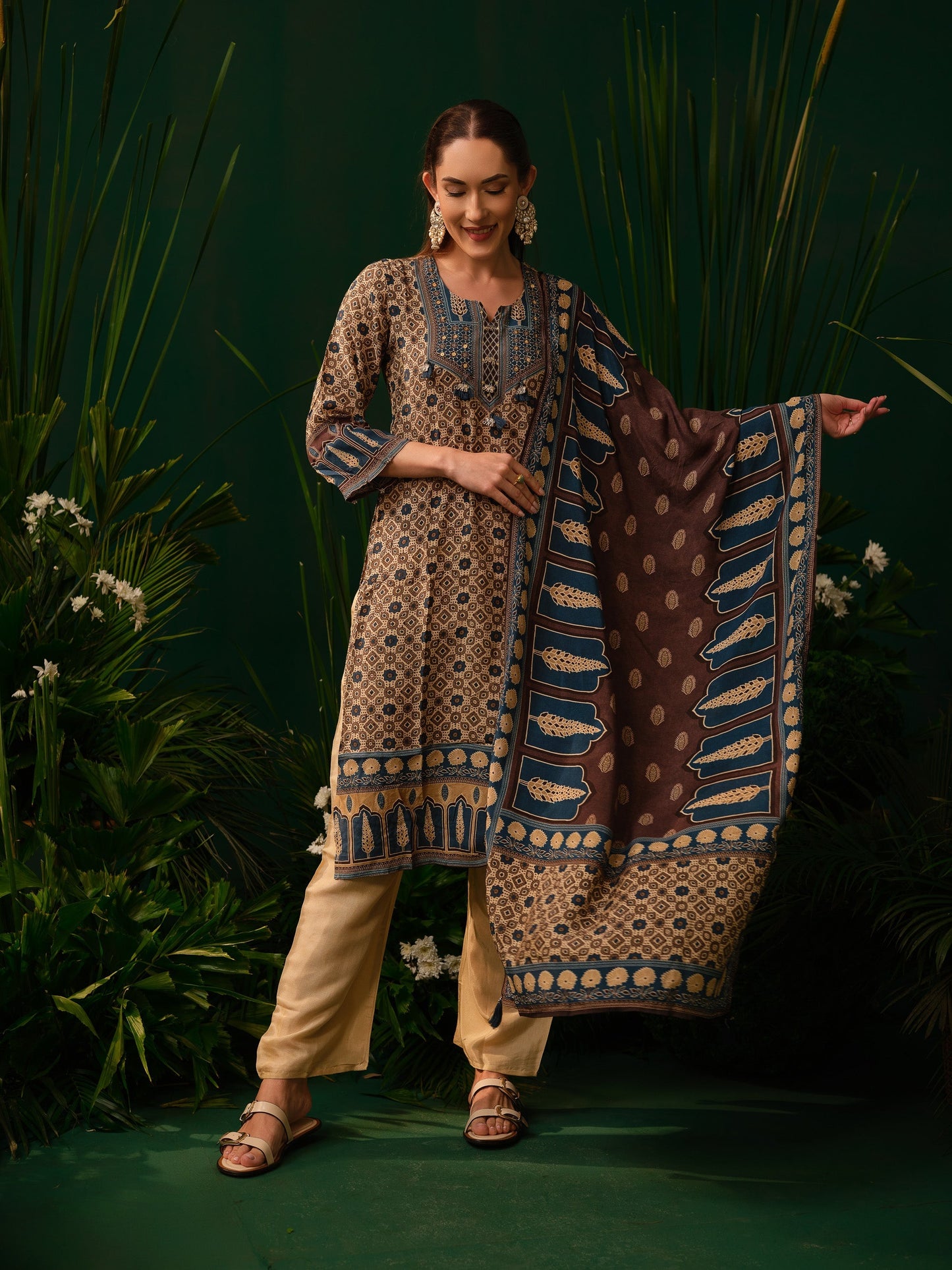 Indigo Mosaic Kurti Set
