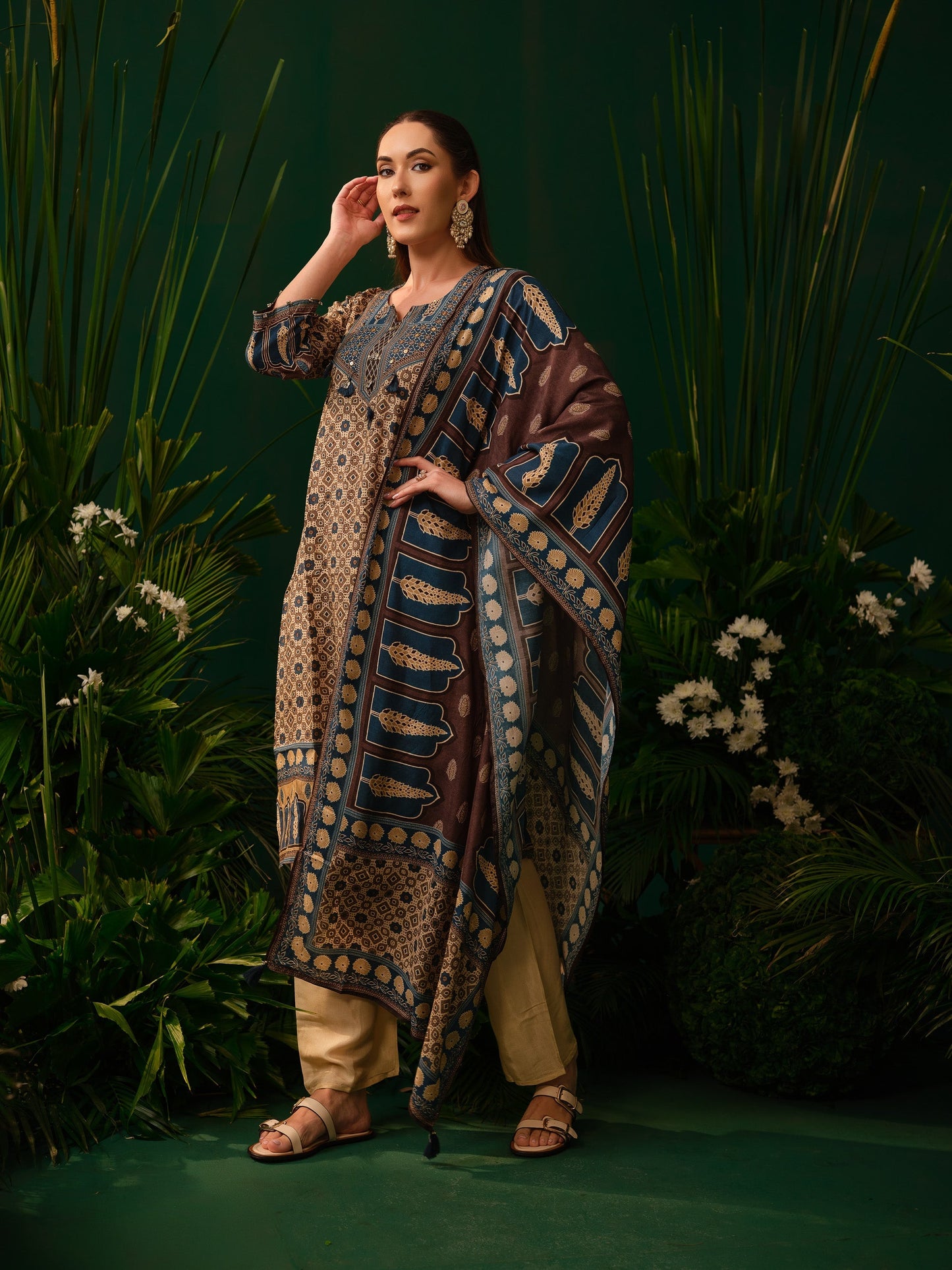 Indigo Mosaic Kurti Set