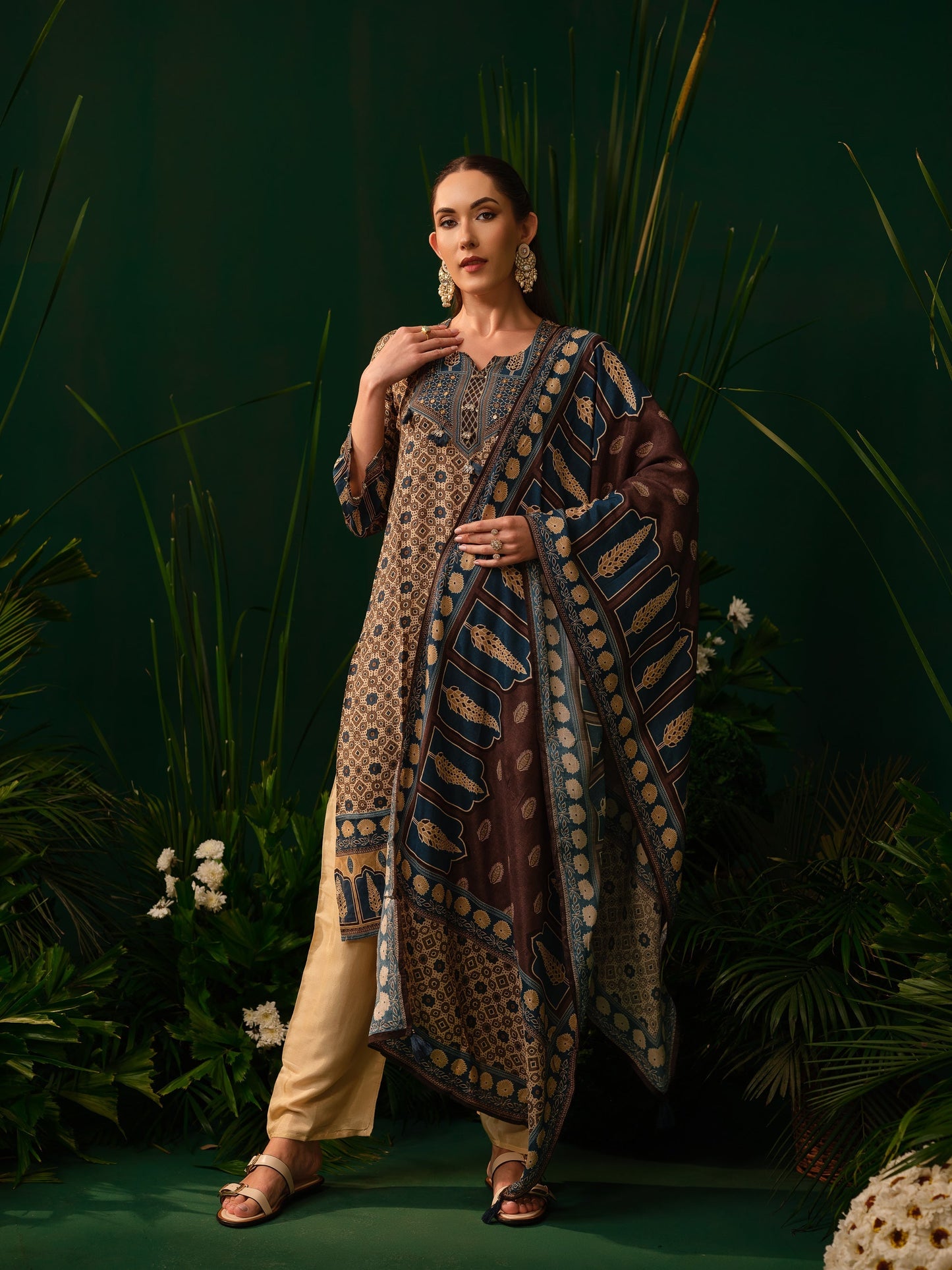 Indigo Mosaic Kurti Set