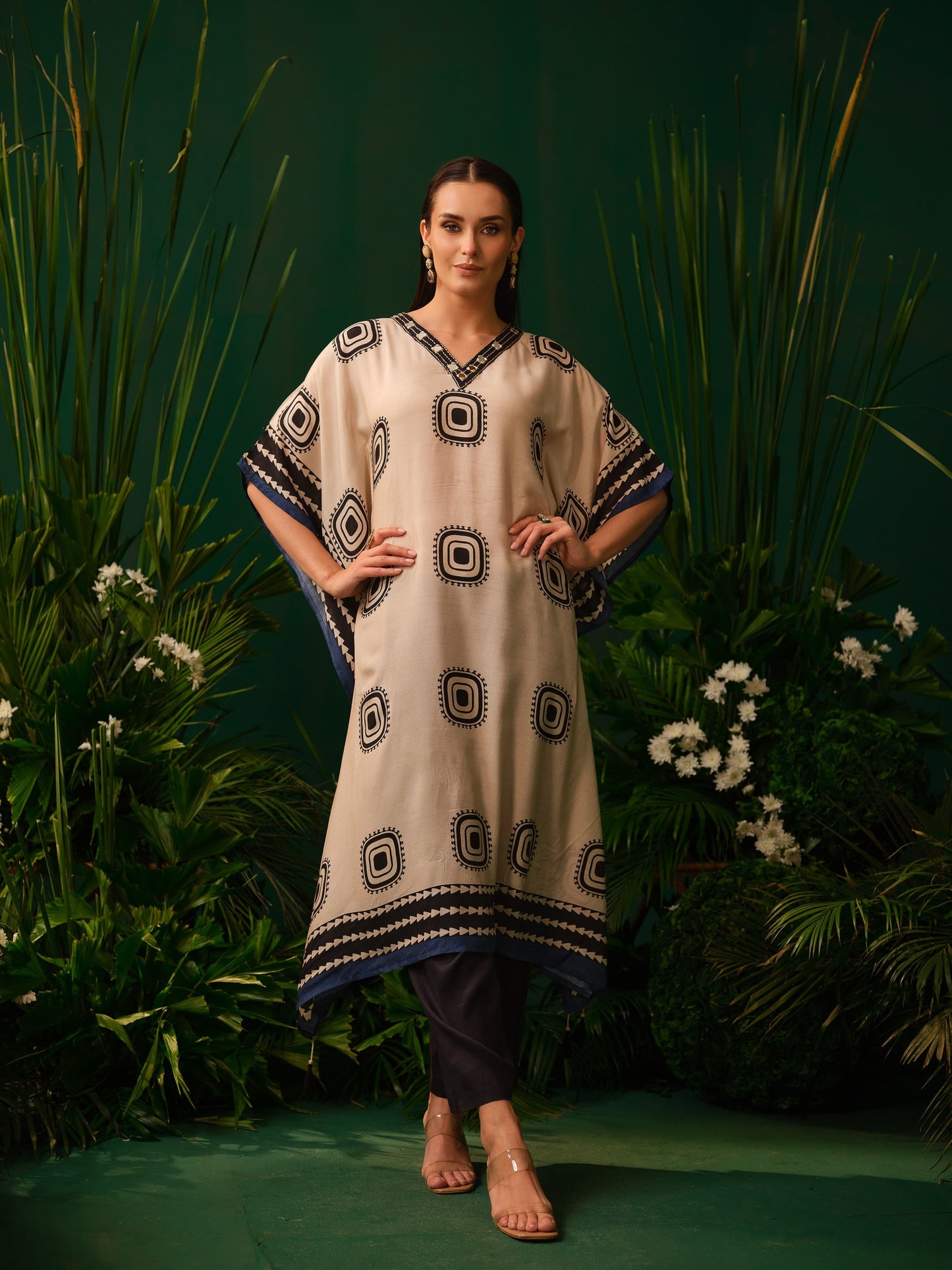 Tanya Mono Kaftan Kurti Set