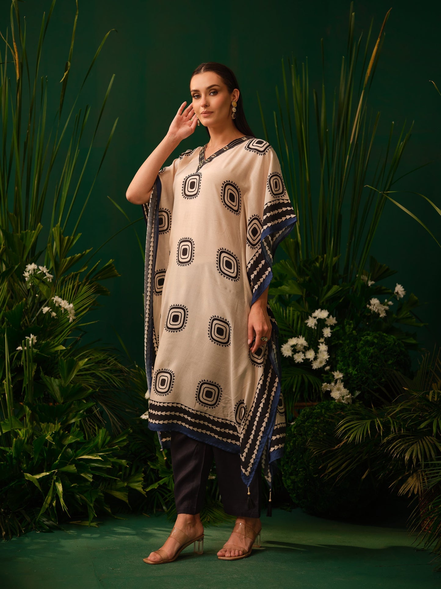 Tanya Mono Kaftan Kurti Set