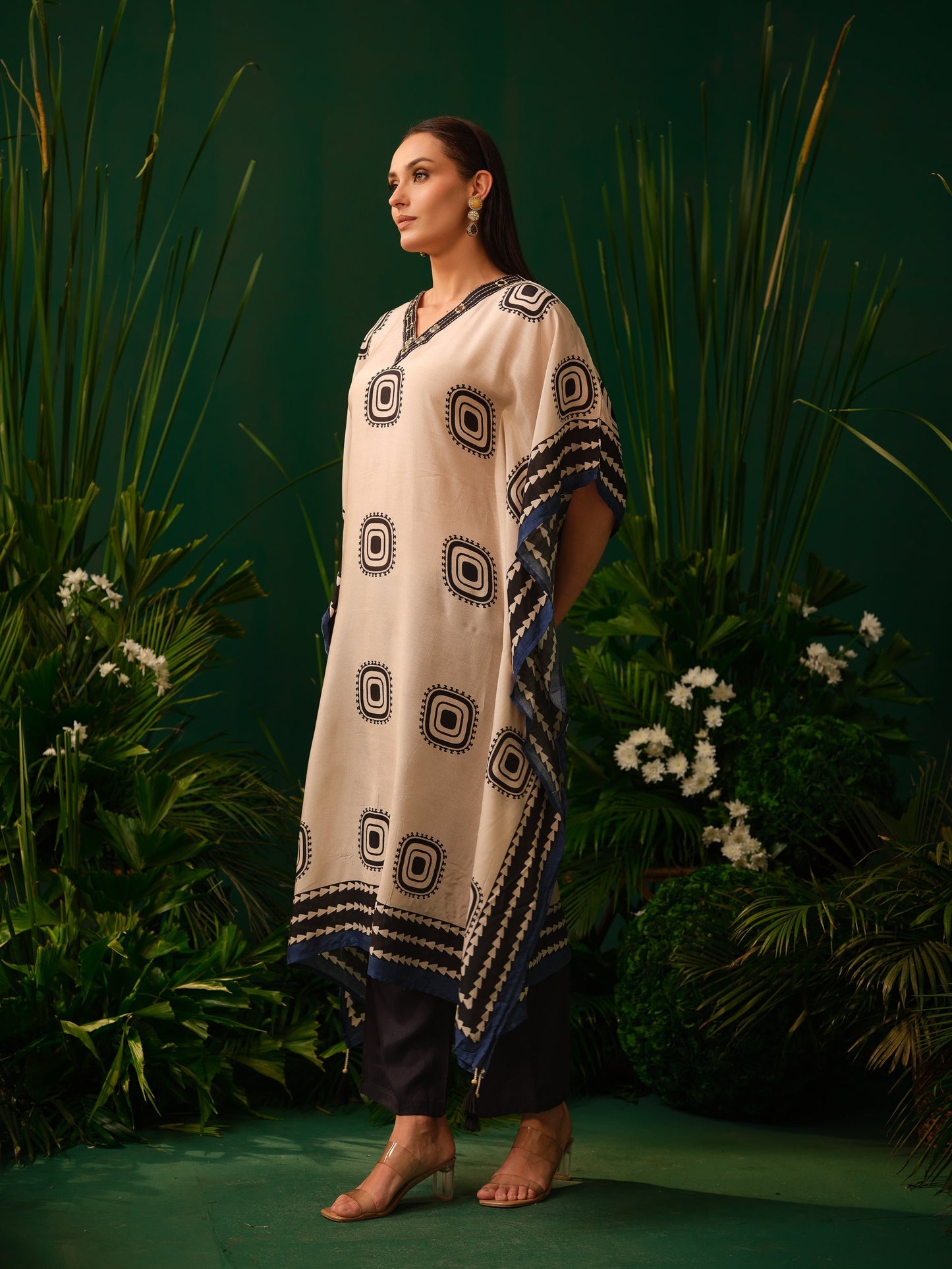 Tanya Mono Kaftan Kurti Set