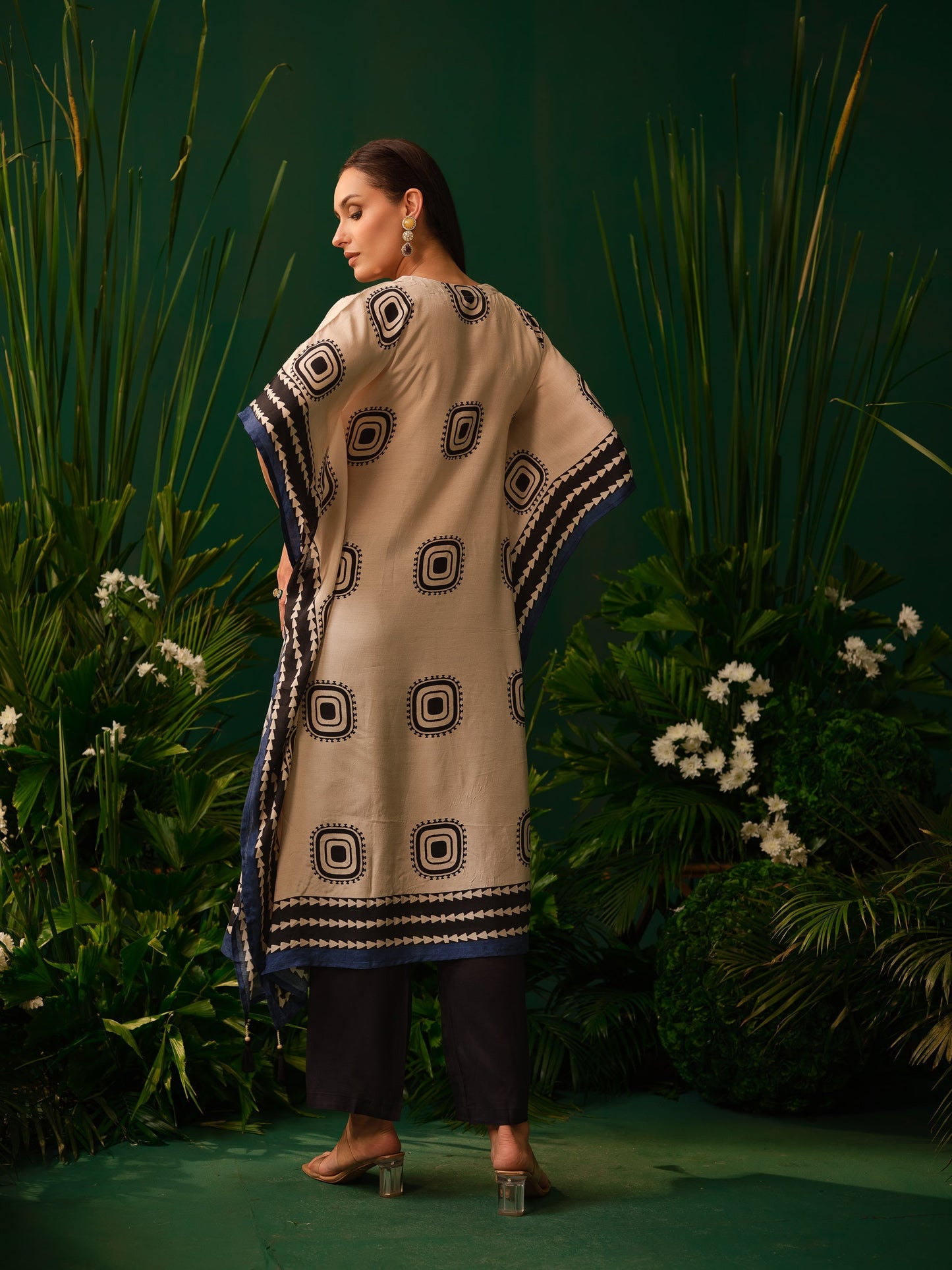 Tanya Mono Kaftan Kurti Set
