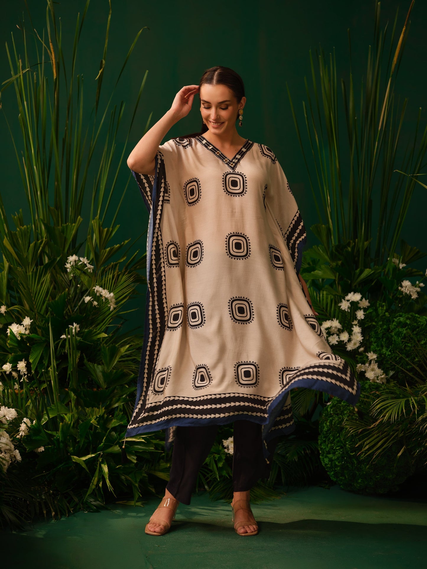 Tanya Mono Kaftan Kurti Set